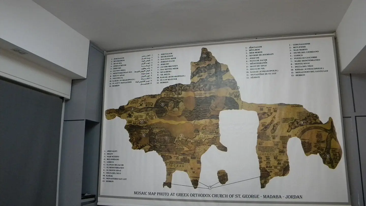 Madaba Map mosaic in Saint George Church, Madaba, Jordan