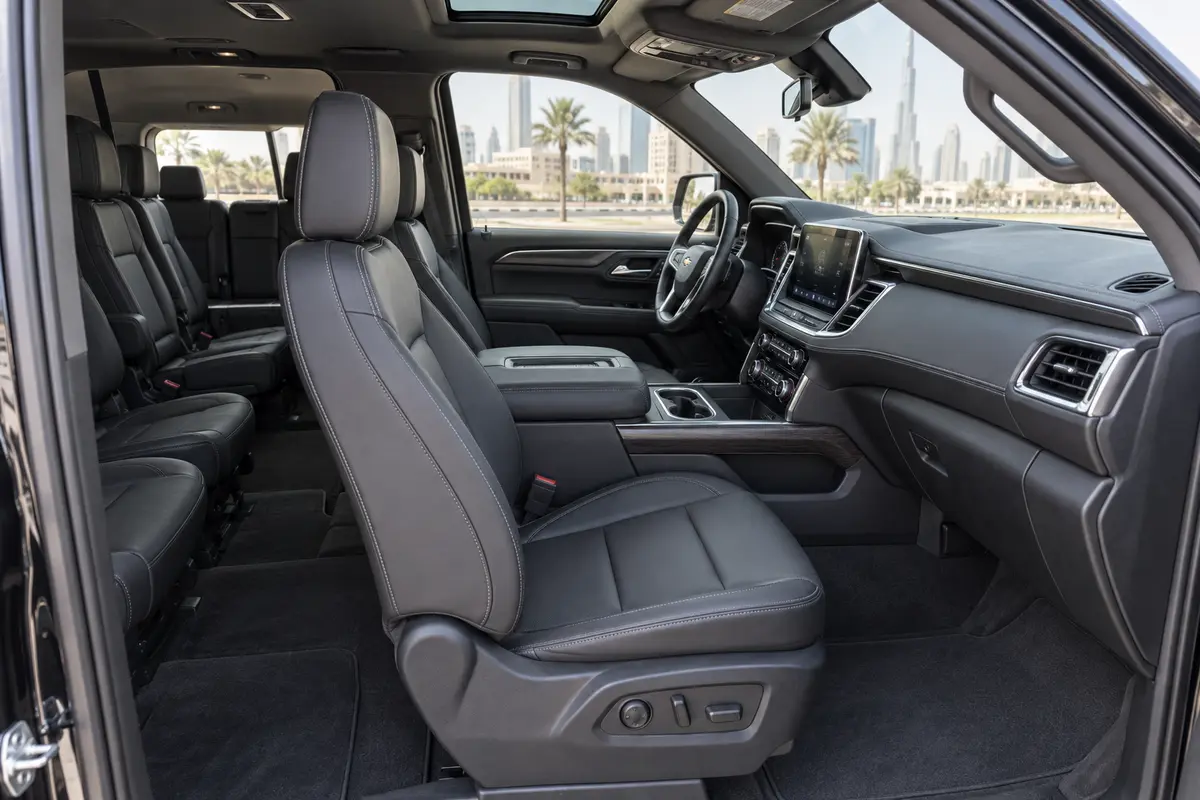 Chevrolet Tahoe 2023 interior and passenger seating for rental in Jordan