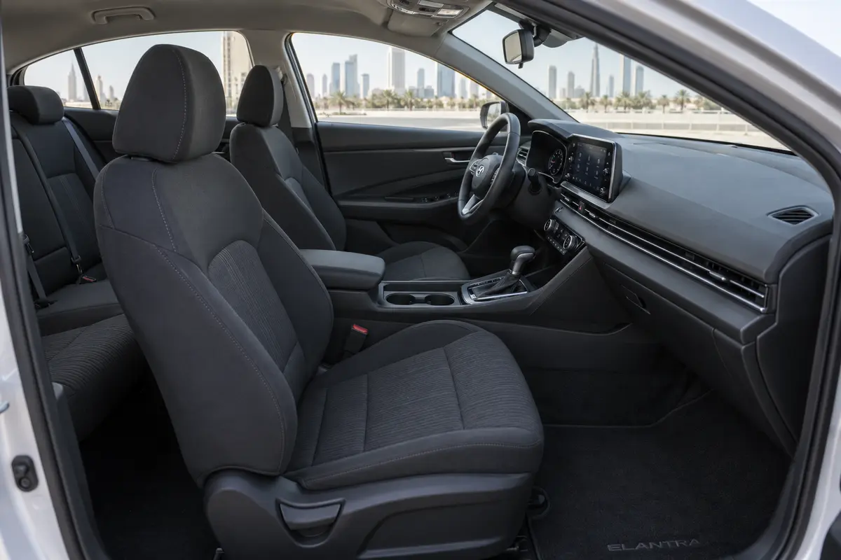 Hyundai Elantra 2022 interior and passenger seating for rental in Jordan