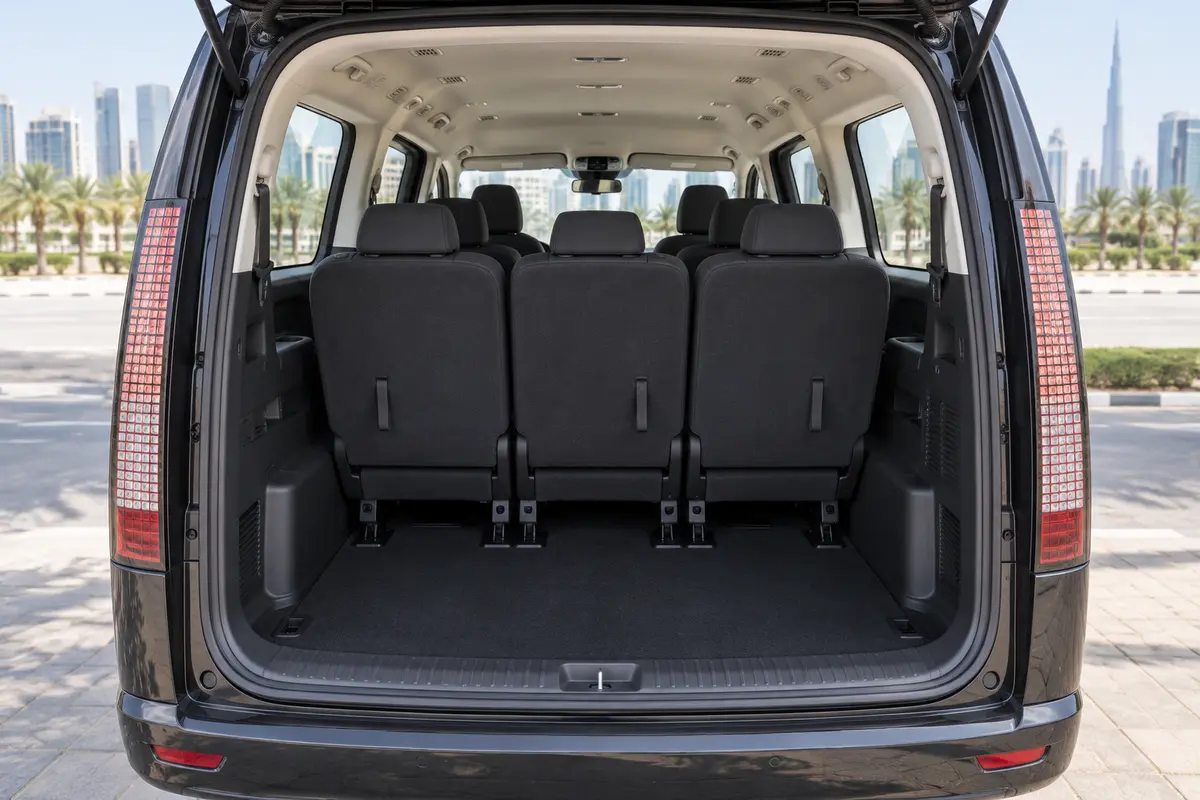 Hyundai Staria 2023 luggage and cargo space for rental in Jordan