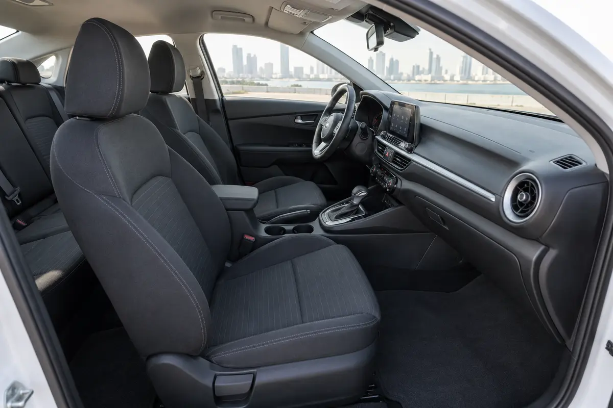 Kia Cerato 2022 interior and passenger seating for rental in Jordan
