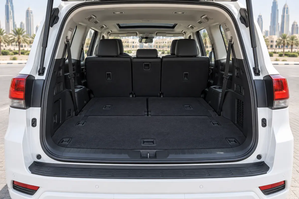 Toyota Land Cruiser 2023 luggage and cargo space for rental in Jordan