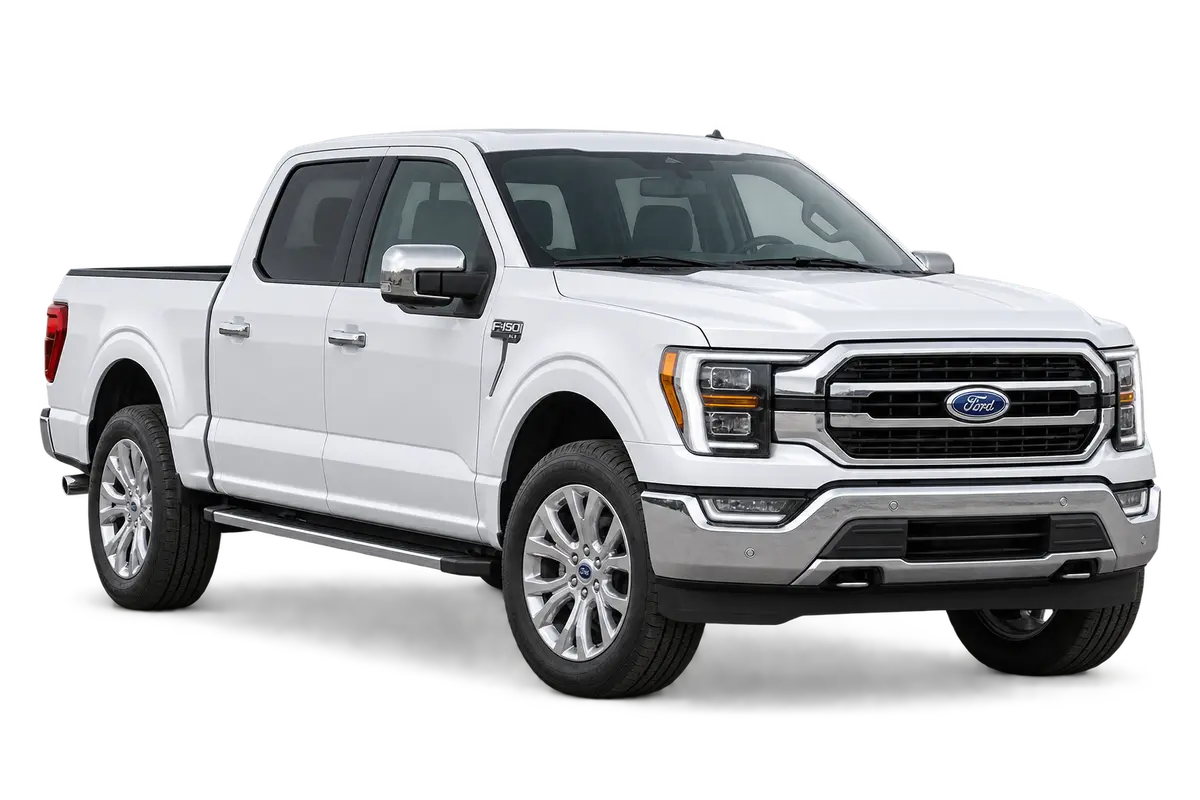 White Ford F-150 full-size pickup rental in Jordan