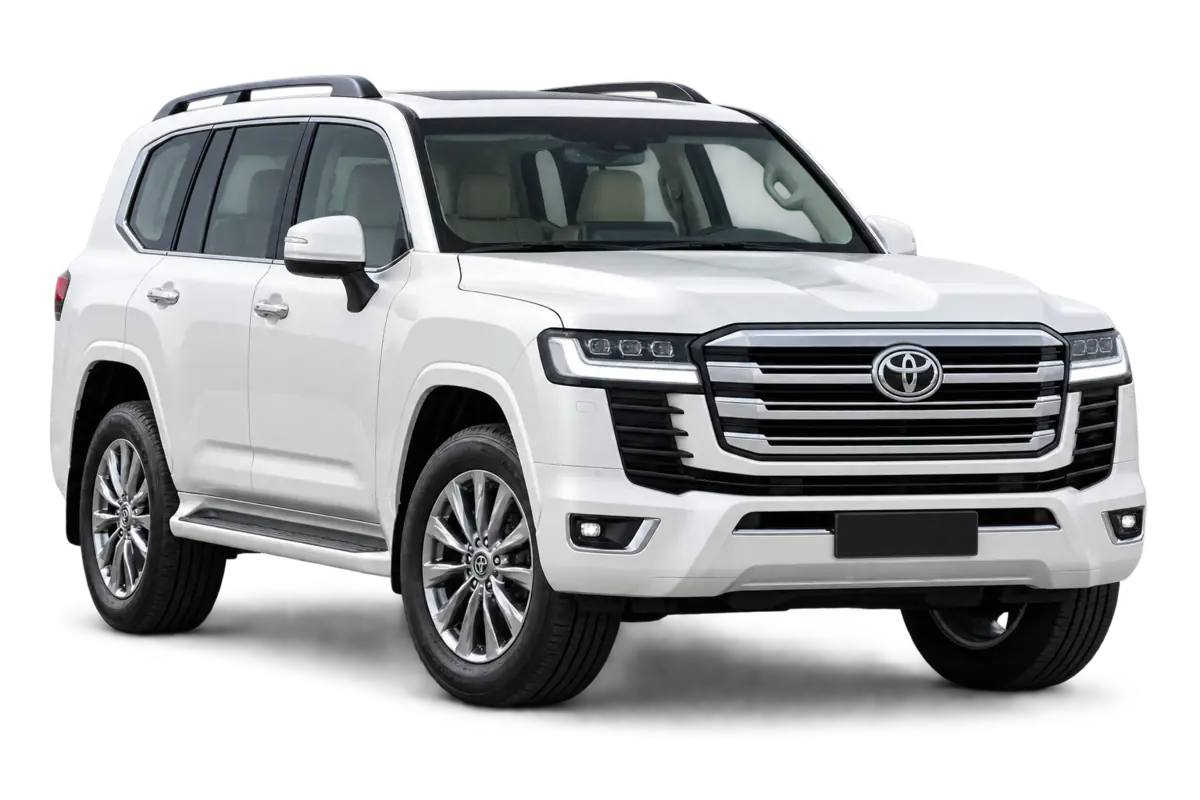 White Toyota Land Cruiser premium 4WD rental in Jordan